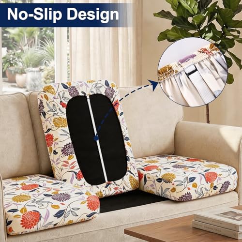 Smiry Waterproof Patio Cushion Covers, Stretch Outdoor Furniture Covers - Image 3
