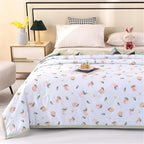 Coverless Duvet Single Double King Size, Reversible Summer Quilted Duvet Cosy and Lightweight Quilt Breathable Bedspreads Quilted Throw for Beds,Green 2,150 * 200cm - Image 2