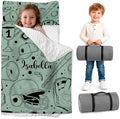 Personalized Toddler Nap Mat with Pillow and Blanket, Monogram Nap Mats for Preschool Daycare, Custom Thickened Large 55”x22.5” Sleeping Bag for Kids, Rollup Sleeping Mat for Boys Girls Gift by Feraurae