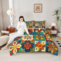 Erosebridal Colorful Mexican Talavera Tile Toddler Bedding Set - Vintage Floral Comforter Sets, Exotic Ethnic Bohemian Bed Set for Kids, Patchwork Flower Room Decor - 1 Pillowcase by Erosebridal