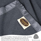 Creswick Woollen Mills 100% Australian Merino Wool Blanket – Soft Warm and Natural with Satin Binding, Breathable Luxury Bedding for All Seasons, (Charcoal, King Size) - Image 6