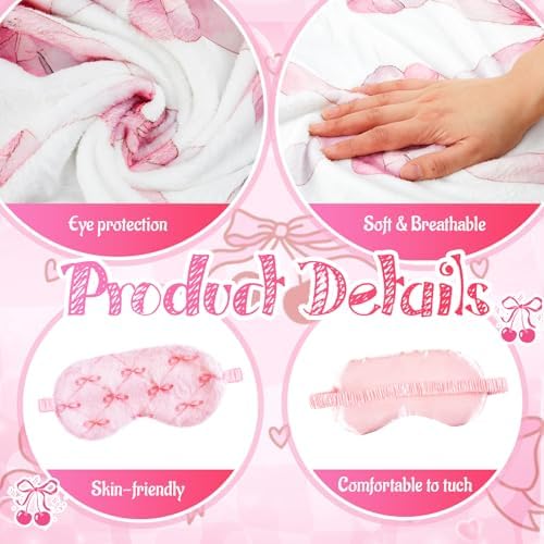 Fanfanwin 6 Pcs Sleepover Party Supplies for Girls, Cute Bow, Pink - Image 4