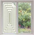 Window Privacy Film Frosted, Sage Green Geometric Non-Adhesive Static Cling Window Tint, Square Minimalist Modern Insulated Windows Frosted Films for Living Room, 35.4 x 78.7 Inches by Unknown
