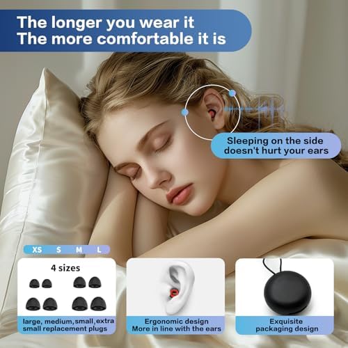 Artevive Earplugs Motorcycle.Ear Plugs for Sleeping Noise Cancelling 35dB Noise Reduction、Reusable Ear Plugs,Super Soft for Motorcycles Cycling、Sleeping、Work、Travel (White Inner Ring) - Image 2