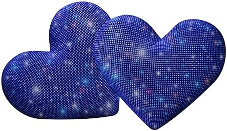 Car Bling Pillows Automobile Headrest Neck Pillow Shiny Diamond Interior Accessories for Women, Girls and Ladies Car Nevk Pillow Rhinestone Universal Fit Blue 2 Pieces - Image 6