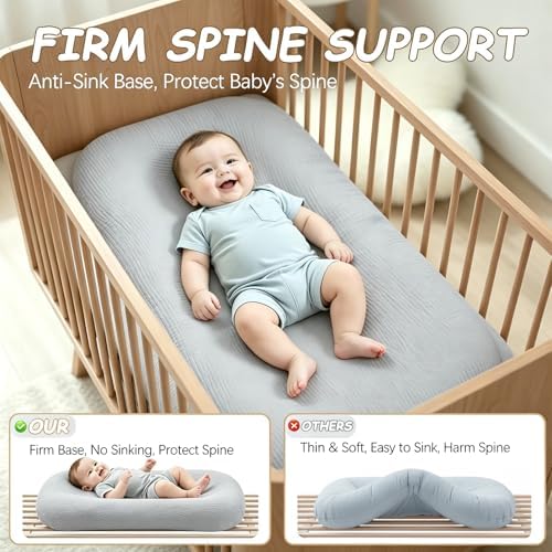 Infant Support Cushion, Extra Large Muslin Baby Lounger for Newborn 0-24M - Image 4