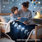 Sleepwish Lunar Eclipse Moon Sherpa Blanket Queen 90x90 in - Image 6