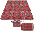Outdoor Waterproof Picnic Blankets Red Paisley Sandproof Family Picnic Mat Foldable Camping Blanket by Unknown