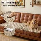 Fixwal Waterproof Flannel Dog Couch Cover, 27.6" x 94.5", Coffee - Image 6
