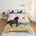 HOSIMA Horse Full Comforter for Girls Western Bedding with 2 Pillowcases. - Image 2