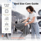 Bedsure ComfyFleece® Waterproof Blanket for Bed, King（86"x108"） Warm Grey - Image 5