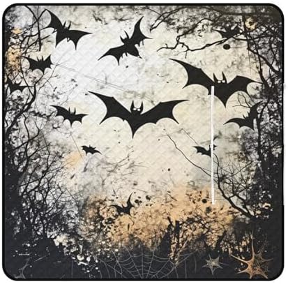 Gothic Black Bat Extra Large Picnic Blankets Waterproof Foldable Beach Blanket Waterproof Sandproof Outdoor Packable Camping Blanket with Zip 79"x79" by Unknown