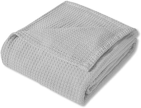 Sweet Home Collection 100% Fine Cotton Blanket Luxurious Weave Stylish Design Soft and Comfortable All Season Warmth, Full/Queen, Silver(Pack of 1) - Image 2