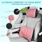 FLORICH Lumbar Support with Car headrest Back Pillow for Chair Headrest Pillow with Gel Memory Foam Massage Point Memory Foam Back Pillow for Office Chair(Dark Pink) - Image 2