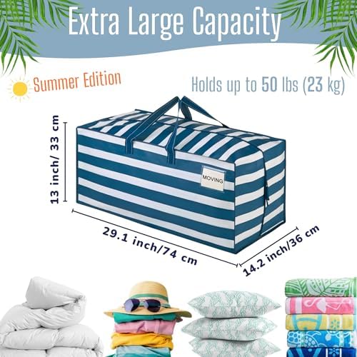 VENO 8 Pack Heavy Duty Moving Bags with Backpack Straps, Zippers & Handles, Extra Large Packing Bags for College Dorm Essentials, Moving Supplies Alternative to Cardboard Moving Boxes - Image 2