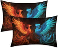 Phoenix Pillow Cases Queen Size Set of 2 - Ice and Fire Pillowcases with Envelope Closure, Fantasy Animal Decorative Pillow Covers for Bed Couch, Soft Breathable Microfiber by Unknown