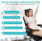 FLORICH Lumbar Support with Car headrest Back Pillow for Chair Headrest Pillow with Gel Memory Foam Massage Point Memory Foam Back Pillow for Office Chair(Dark Pink) - Image 3