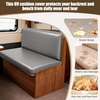 SearchI PU Leather RV Dinette Cushion Covers, Stretch Camper Cushion Slipcovers for Travel Trailer Couch RV Booth Seat, Replacement Camper Chair Protector(2 Backrest Cover & 2 Bench Cover, Grayish) - Image 4