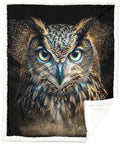 Owl Sherpa Blanket Wisdom Animal Print Throw Blanket for Teens Men Soft Warm Cozy 60x80 Inches Night Aesthetic Design Study Room Bedroom Decor Gift for Birthday Housewarming Anniversary by Sleepwish