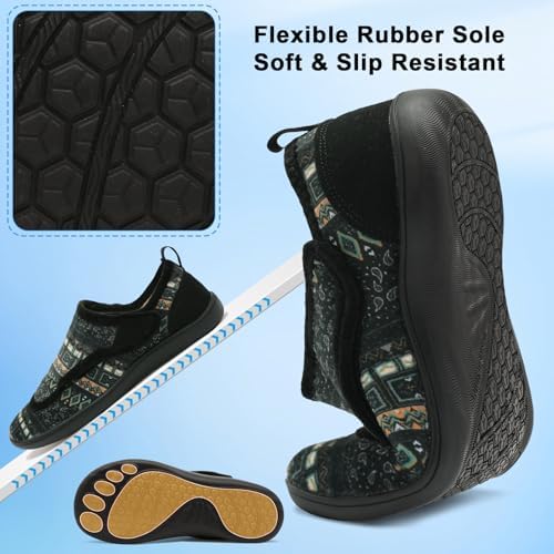 Scurtain Mens House Slippers Comfortable Wide Diabetic Orthopedic Shoes - Image 5