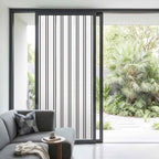 Window Privacy Film Frosted, Black Vertical Striped Non-Adhesive Static Cling Window Tint, Minimalist Modern Lines Geometric Insulated Windows Frosted Films for Living Room, 35.4 x 78.7 Inches - Image 2