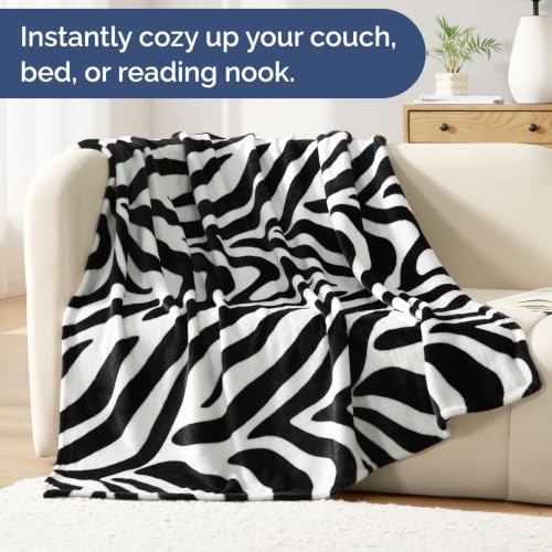 Zebra Print Blanket Kids Size - Flannel Fleece Luxury Kids Blanket - Image 4