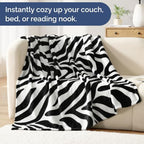 Zebra Print Blanket Queen Size - Flannel Fleece Luxury Queen Blanket - Image 4