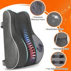 CloudBliss XL Lumbar Support Pillow, Memory Foam for Office Chair, Gray - Image 4