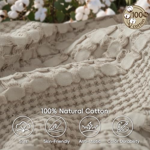 PHF Lightweight 100% Cotton Waffle Blanket for Bed, Twin XL, Pearl Gray - Image 4