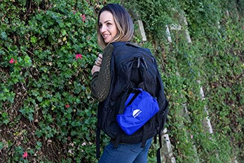 BlueHills Premium Soft Ultra Compact Travel Blanket Value Pack Set of 2 - Airplane Traveling Essentials Flight Blanket in a Portable Car Plane Travel Gift - Black and Royal Blue - Image 5