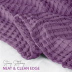 Utopia Bedding 100% Cotton Waffle Blanket Twin Size Plum, 90x72 Inch - Image 4