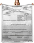 DD Form 214 Throw Blanket Veterans-Blanket for Men Dad Women Cozy Soft Fleece Blankets Couch Sofa Bedroom Living Room Decor Camping Travel Picnic Supplies 40x50 in by Unknown