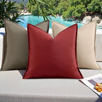 decorUhome Outdoor Waterproof Faux Linen Throw Pillow Covers 26x26 Set of 2 - Image 5