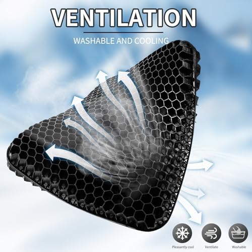 Gel Seat Cushion for Long Sitting - 16.5" x 14.5" x 2.4" (Extra Thick＆Soft) - Image 6