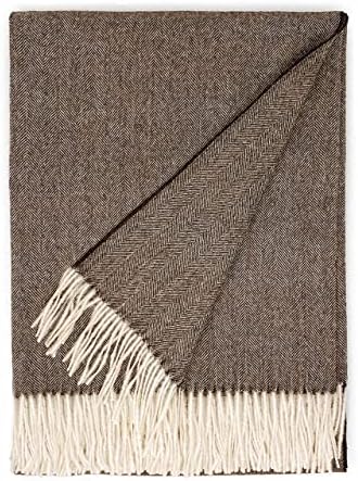 Alpaca Home - 100% Pure Baby Alpaca Eco Herringbone Sofa Throw Blanket, 71" X 51" (Chestnut)… by AlpacaHome