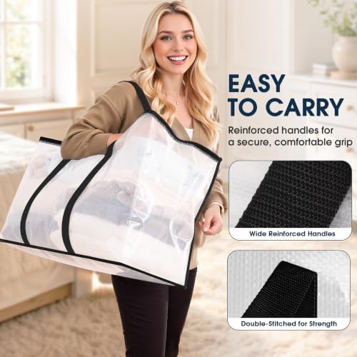 HomeHacks Moving Bags, Heavy Duty Storage Bags for Clothes, 8 Pack 93L - Image 5