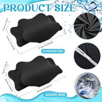 Hahafelt 2 Pcs Cooling Cervical Pillowcase, Black, Queen Size - Image 2