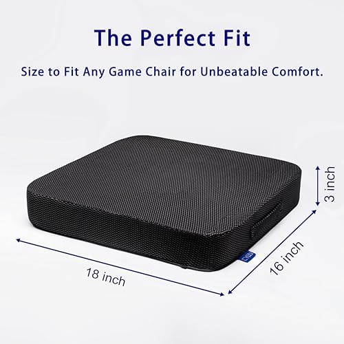 Ifoam Gel Infused Memory Foam Layer Wheelchair Cushion - Seat Cushion for Wheelchair-OfficeChair, Kitchen Chair-Pressure Sore and Tailbone Pain Relief-High Dense Polyfoam Base (Black,18x16x3 inch) - Image 2