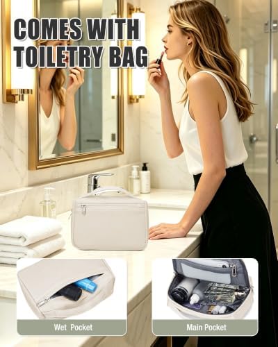 Vacuum Seal Travel Backpack with Air Pump Vacpack Waterproof Carry On Backpacks for Travel Bag Women with Vacuum System Compression Airlines Approved Daypack Laptop Hiking Work Space Saver Bags White - Image 4