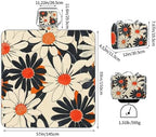 Picnic Blankets Waterproof Rug, 59*57inch Outdoor Camping Blanket Portable with Carry Strap, Packable Beach Blanket Sandproof, Family Camping Mat for Grass Concert, Park, Travel (Flower Orange) - Image 3