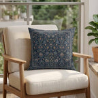 24x24 Pillow Covers Set of 2, Navy Blue Floral Boho Square Throw Pillow Covers for Couch/Sofa/Living Room, Retro Ethnic Tribe Abstract Art Decorative Soft Pillowcases for Couch Throw Pillows - Image 5