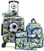 16’’ Kid’s Luggage Set with Spinner Wheels, Hardside with Suitcases,6 Piece by Rosamo