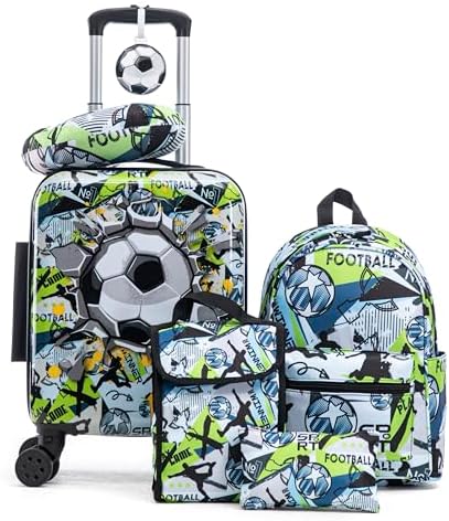 16’’ Kid’s Luggage Set with Spinner Wheels, Hardside with Suitcases,6 Piece by Rosamo