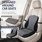 Car Seat Cushion with Lumbar Support, Firm 2-Piece Set for Long Drive, Grey - Image 4