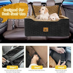 Dog Car Seat for Medium/Large Dog Booster Seat Under 60 lbs or 2 Small Dogs, Multi-Functional Pet Car Seat with Thick Cushion, 2 Safety Leashes(BlackBrown) - Image 4