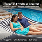 Sunnydaze Quilted Double Hammock for Outside with Pillow, Black and White - Image 4
