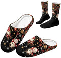 Jeiento Winter Fuzzy Slipper and Crew Socks Warm Winter Shoes Lightweight Soft Cushion House Slipper Bedroom Shoes by Jeiento