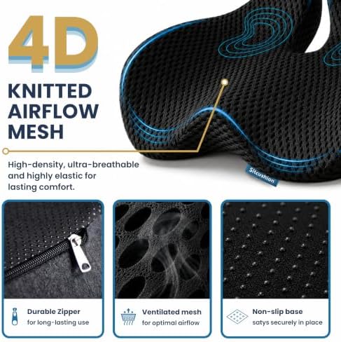 Car Seat Cushion for Driving, Coccyx Cushion for Car (Breathable 4D Cover) - Image 4