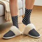 Fuzzy Slippers for Women Washable Cotton Slippers with Crew Socks - Image 4