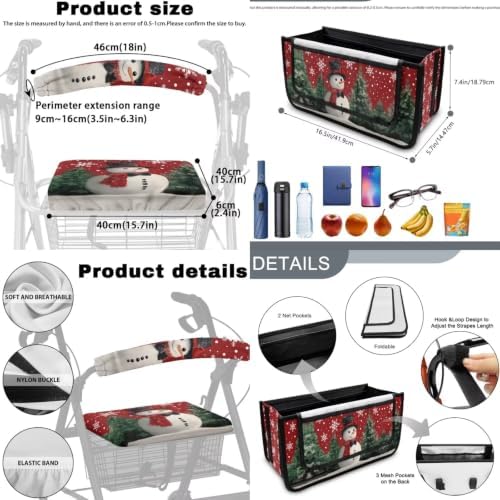 LedBack Snowman Walker Seat Cover Rollator Seat Cover Rollator Storage Bag - Image 6
